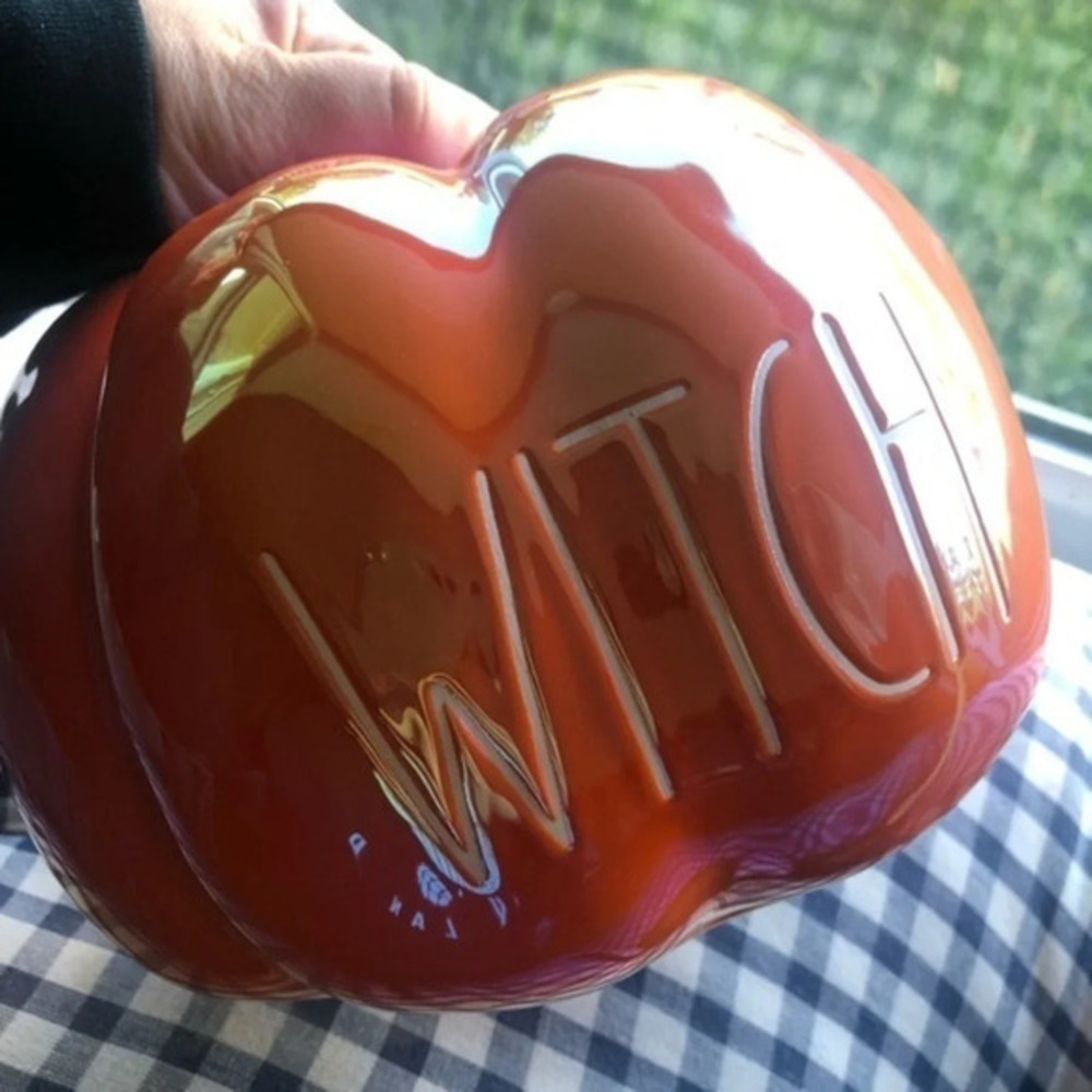 Rae Dunn Iridescent WITCH Pumpkin Tabletop Decor – Halloween Ceramic NWT